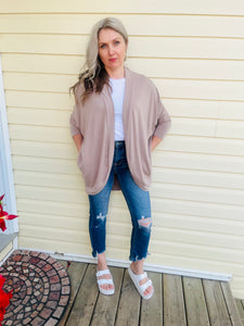 Cocoon Wrap Cardigan - Ash Mocha
