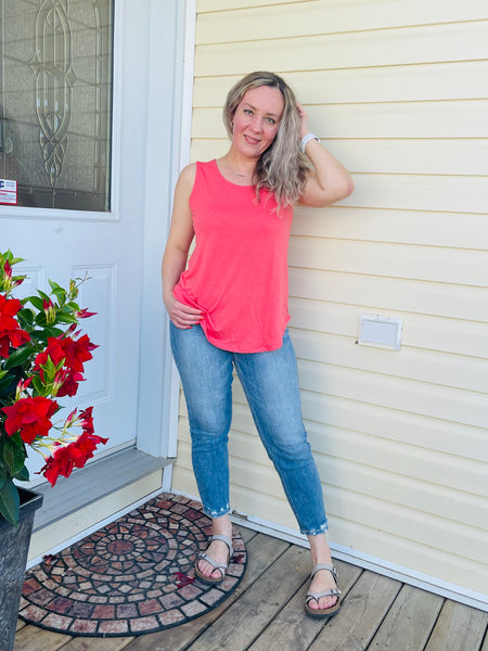 Basic Casual Tank Top - Coral