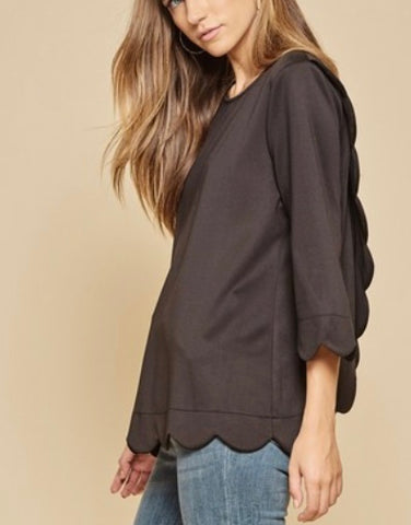 Scallop Top with Surplice Back Detail