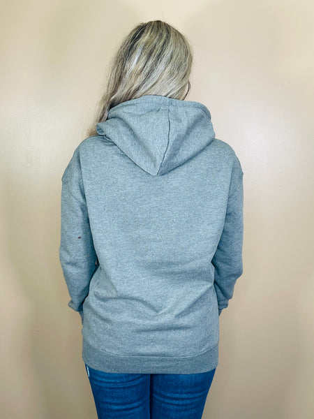 Tunic Length Pullover Hoodie - Heather Grey