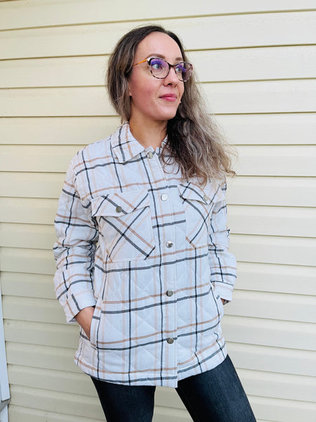 Plaid Quilted Shacket - Open Window