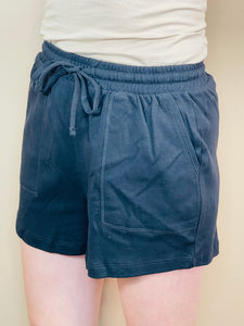 Cotton Shorts with Pockets - Black