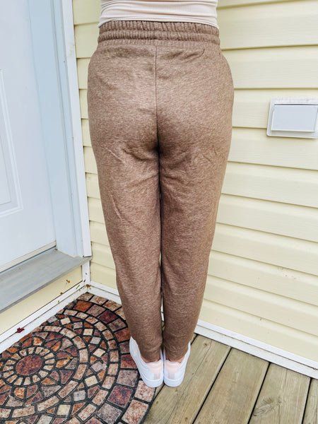 Melange Velboa Sweatpants - Mocha