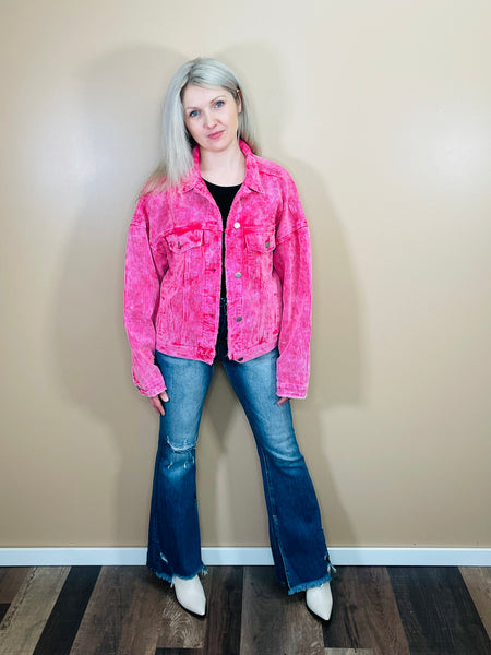 Classic Corduroy Jacket - Cherry Pink