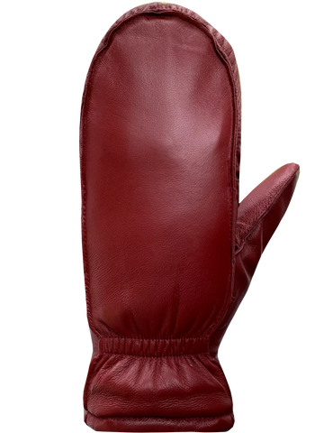 Auclair Kiva Moccasin Leather Fingermitts - Cranberry