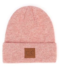 Beanie with Suede Patch - Bubble Berry