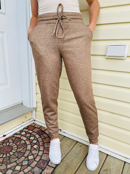 Melange Velboa Sweatpants - Mocha