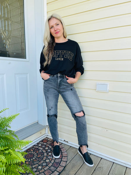 COFFEE LOVER Graphic Sweatshirt - Black