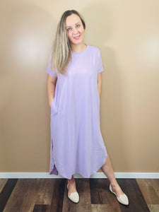 Maxi Dress with Pockets - Dusty Lavender