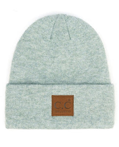 Beanie with Suede Patch - Mint