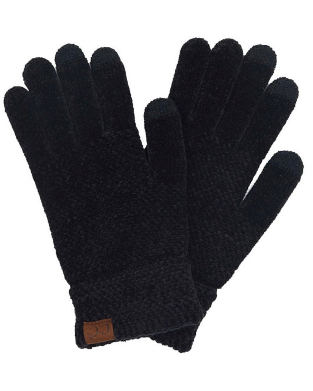 Chenille Gloves - Black
