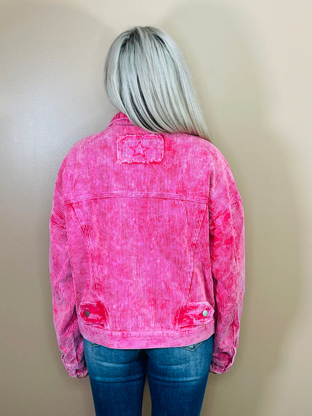 Classic Corduroy Jacket - Cherry Pink
