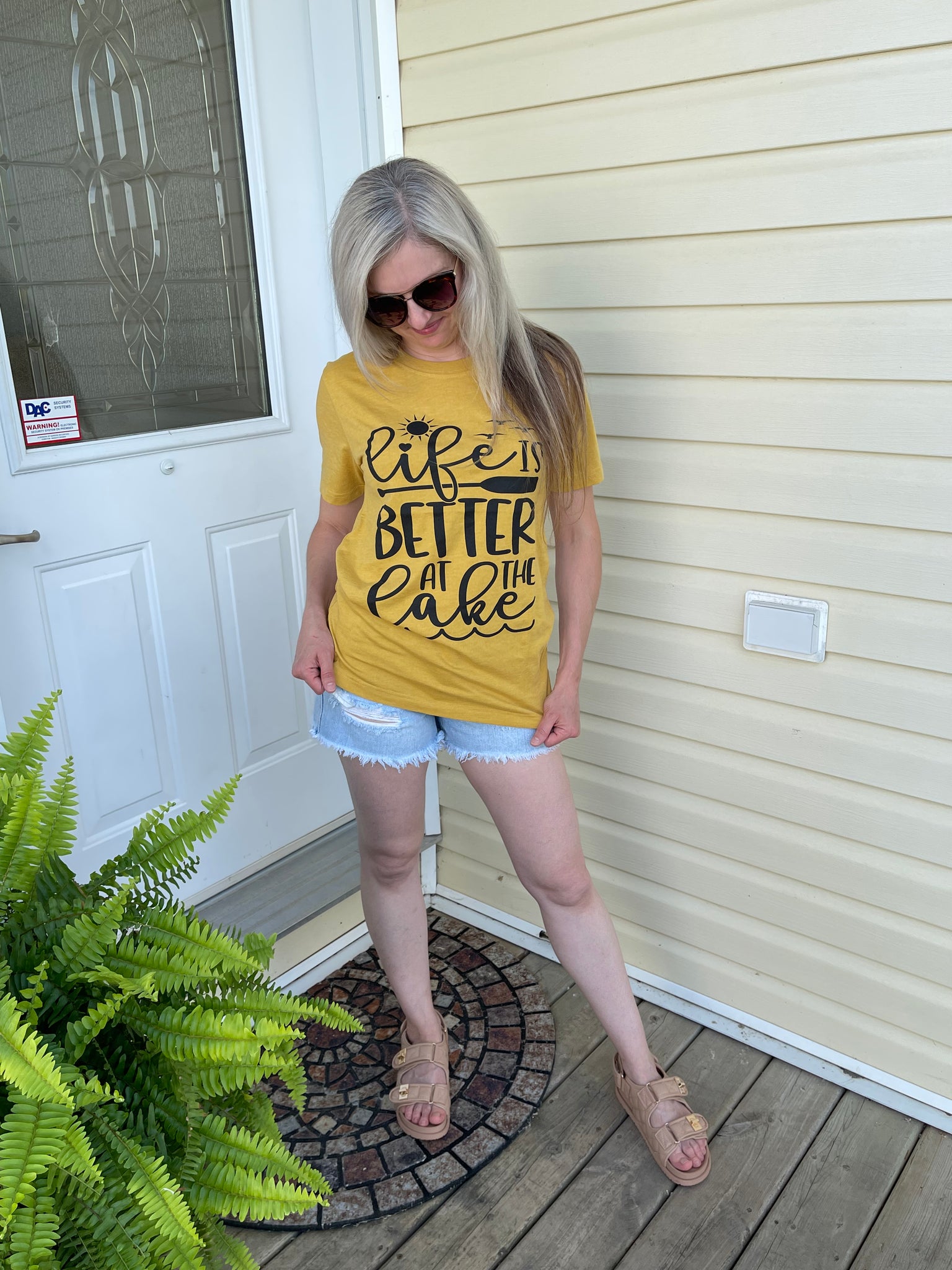 LIFE IS BETTER AT THE LAKE Graphic Tee - Mustard