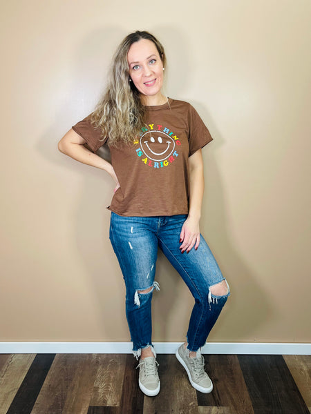 EVERYTHING IS ALRIGHT Graphic Tee - Mocha