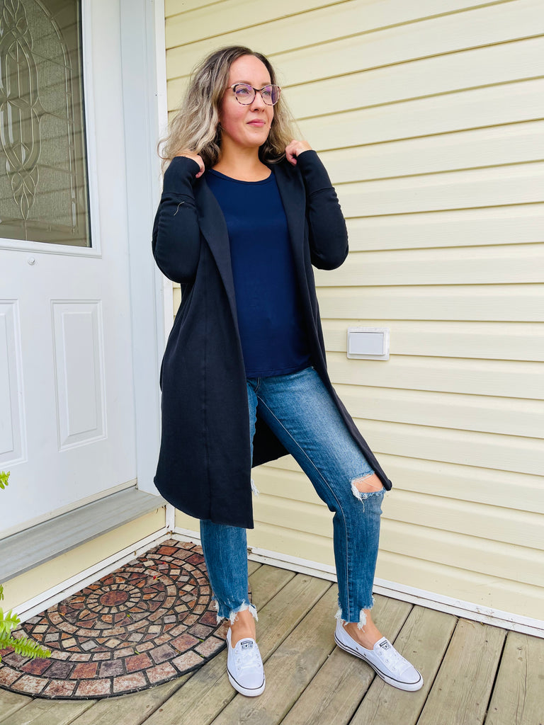 Hoodie top and cardigan