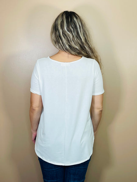 Shell Button Top - Ivory