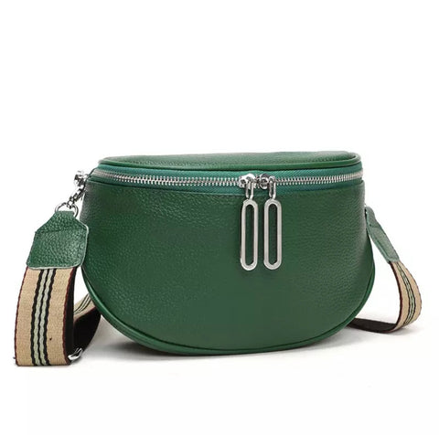 Leather Sling Bag - Green