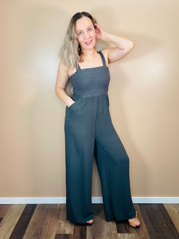 Jumpsuit with Pockets - Ash Grey