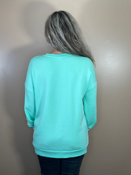 Soft Sweatshirt with Pockets - Green Mint