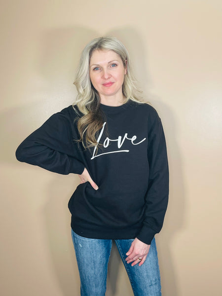 LOVE Graphic Crewneck - Black