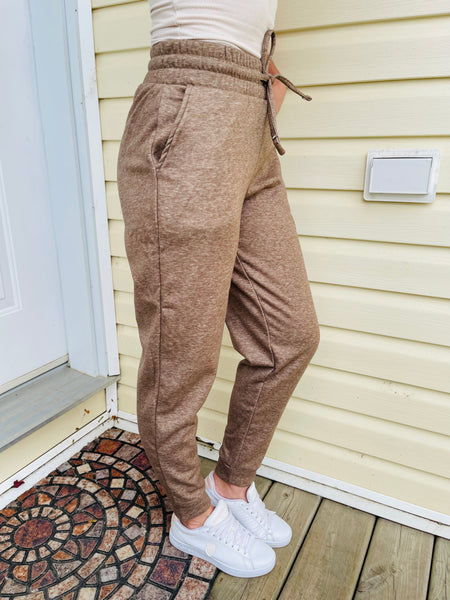 Melange Velboa Sweatpants - Mocha