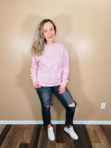 Cotton Terry Basic Sweatshirt - Pink
