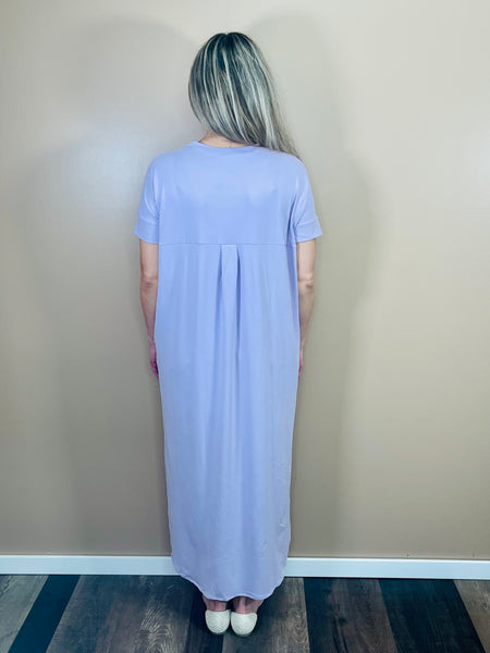Maxi Dress with Pockets - Dusty Lavender