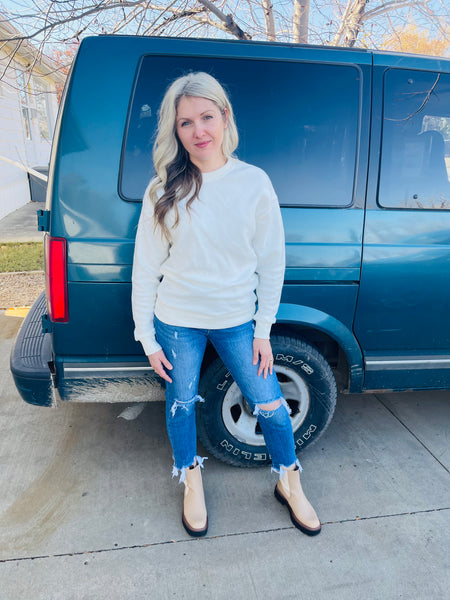 Soft Fabric Sweatshirt - Ivory