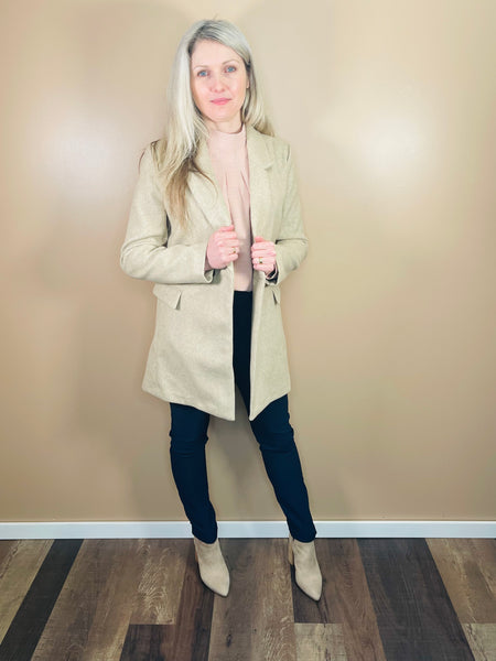 Tailored Detail Coat - Oatmeal