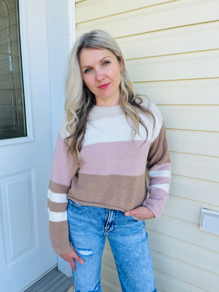 Multi Stripe Sweater - Khaki