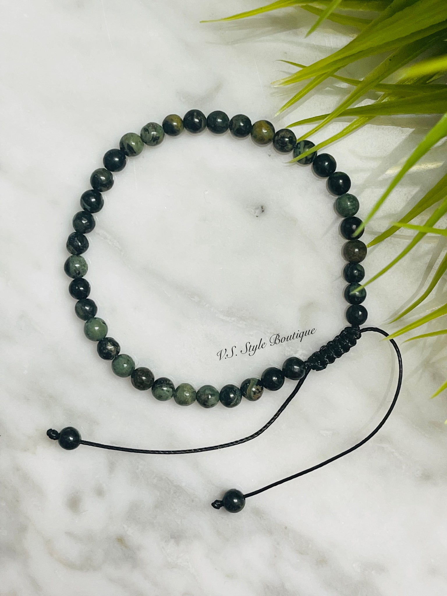 Natural Stone Braided Bracelet - New Polar Jade